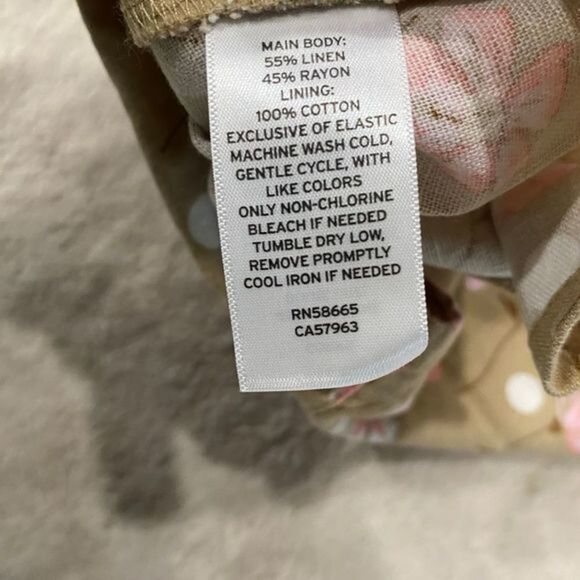 BP Tan Pink Floral Linen Top New - Picture 4 of 5